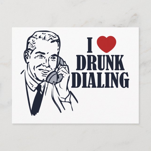 Drunk-uppringning Vykort (Framsida)