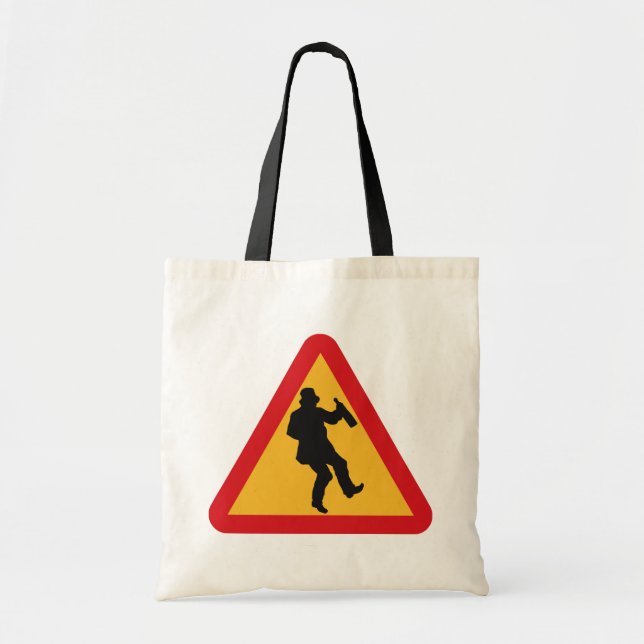 Drunk Warning tote bags Tygkasse (Framsidan)