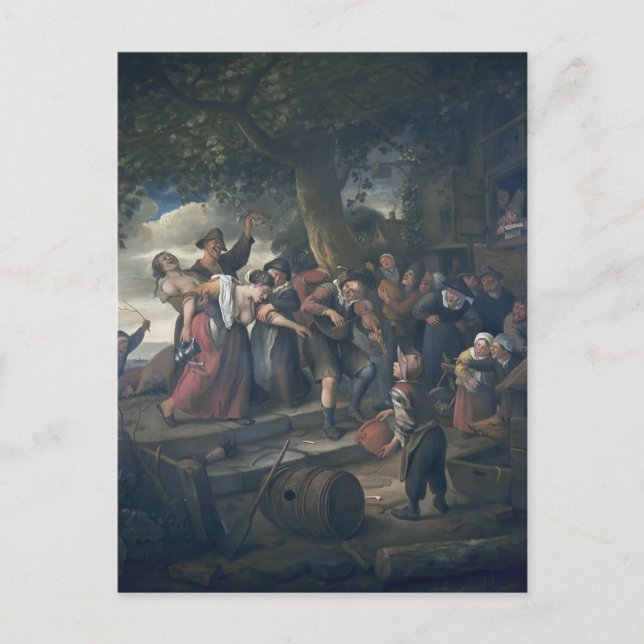 Drunk women by Jan Steen Vykort (Framsida)