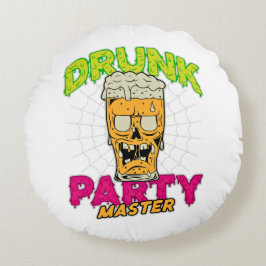 Drunk Zombie Pillow Rund Kudde