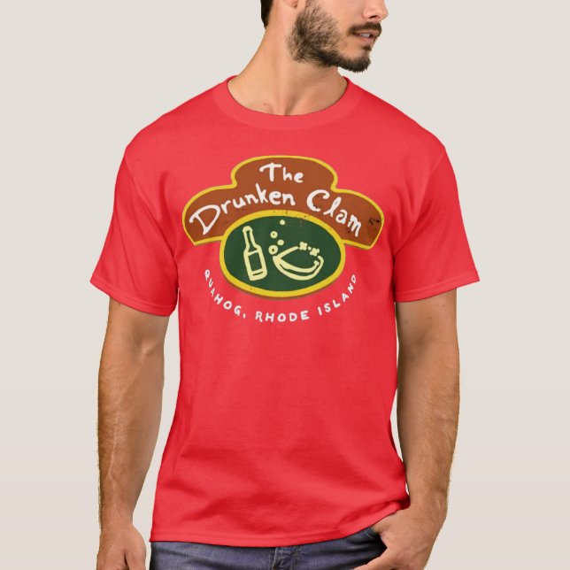 Drunken Clam - Quahog, Rhode island T Shirt (Framsida)