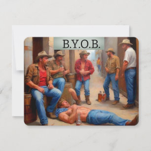 Drunken Cowboys BYOB Inbjudningar