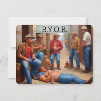 Drunken Cowboys BYOB Inbjudningar