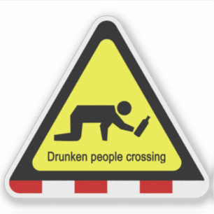 Drunken folk som korsar ⚠ thailändsk ⚠ klistermärken