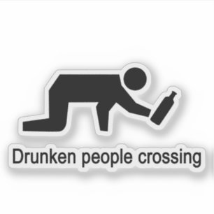 Drunken folk som korsar ⚠ thailändsk ⚠ klistermärken
