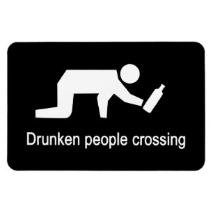 Drunken folk som korsar ⚠ thailändsk ⚠ magnet