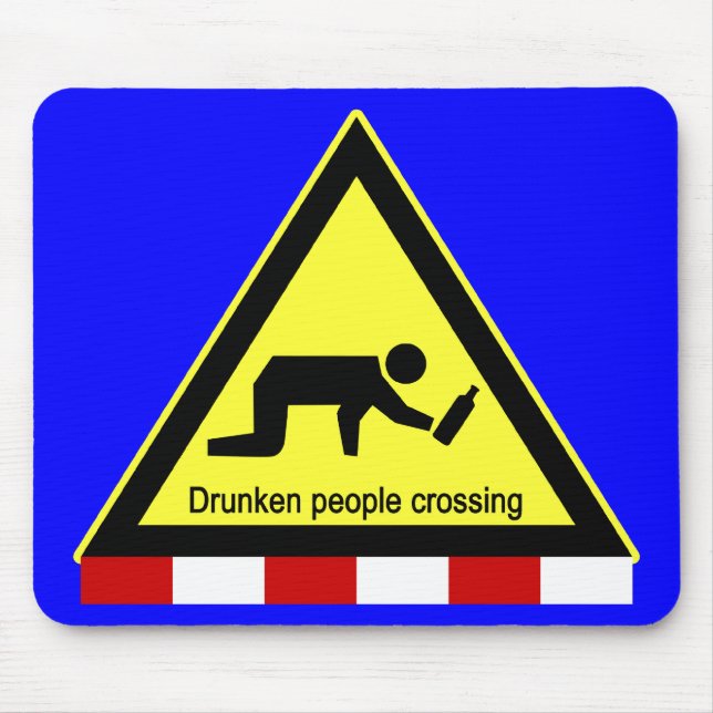 Drunken folk som korsar ⚠ thailändsk ⚠ musmatta (Framsidan)