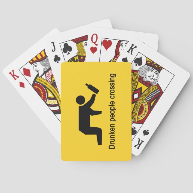 Drunken folk som korsar ⚠ thailändsk ⚠ spel kort (Baksidan)