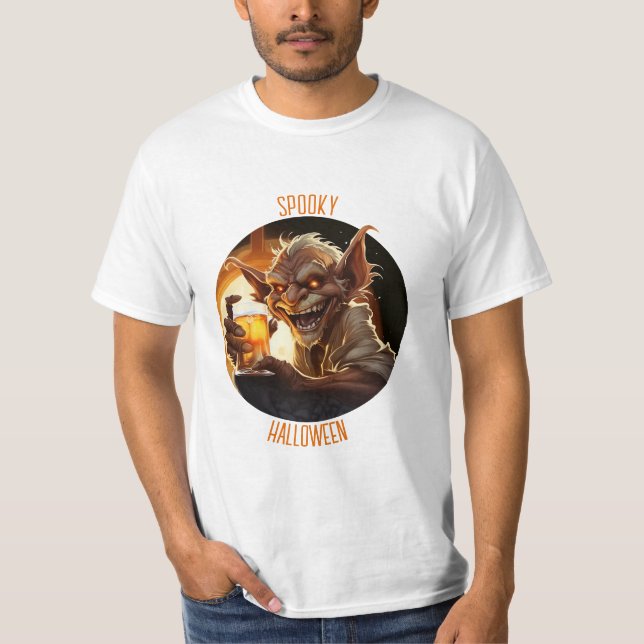 Drunken Goblin Halloween T-Shirt (Framsida)