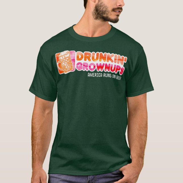Drunken Grownups American Pappa Springa on Beer Fu T Shirt (Framsida)