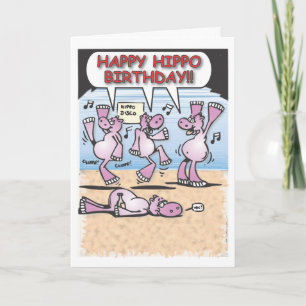 Drunken Hippos-födelsedagskort Kort