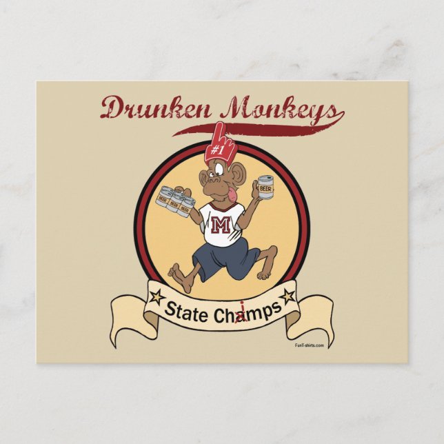 Drunken Monkey Vykort (Framsida)