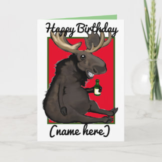 Drunken Moose Tecknad Personlig Birday Card Kort