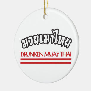 Drunken Muay Thai Julgransprydnad Keramik