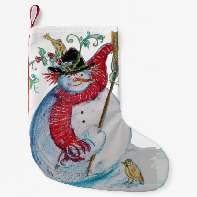 DRUNKEN SNÖGUBBE LITEN JULSTRUMPA (Framsidan)