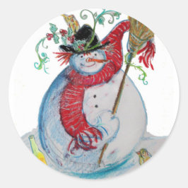 DRUNKEN SNÖGUBBE RUNT KLISTERMÄRKE