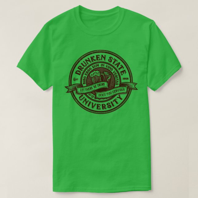 Drunken State Universiteten T Shirt (Design framsida)