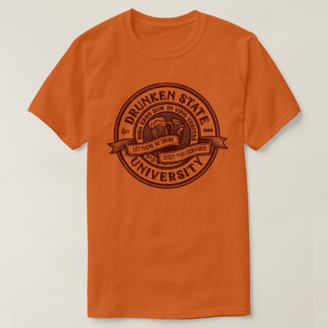 Drunken State Universiteten T Shirt (Design framsida)