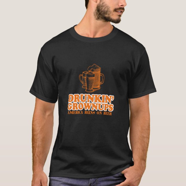 Drunkin grownups America springa on Beer T-Shirt F (Framsida)