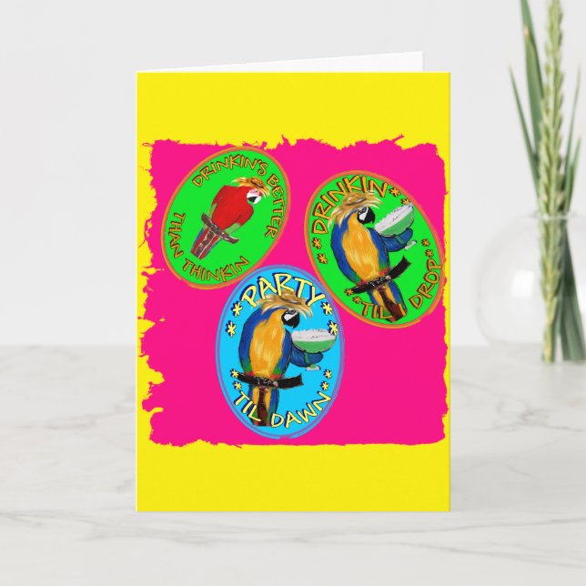 DRUNKIN PARROTS HELGKORT (Framsida)