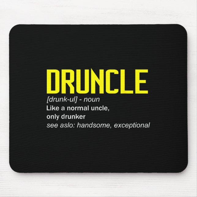 Drunkle Definition Worlds Best farbror nånsin Funn Musmatta (Framsidan)