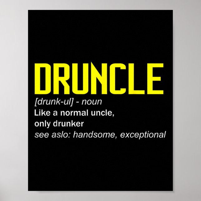 Drunkle Definition Worlds Best farbror nånsin Funn Poster (Framsidan)