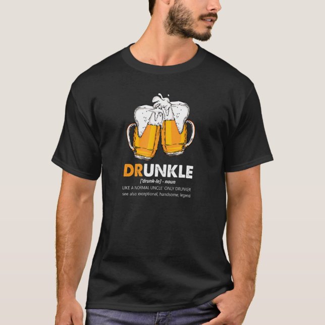 Drunkle Druncle Definition som en vanlig morbror T Shirt (Framsida)