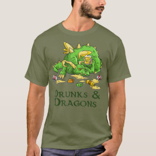 Drunks and Dragons Funny DM Dice Beer Tabletop T Shirt