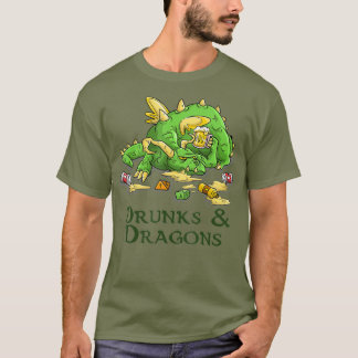 Drunks and Dragons Funny DM Dice Beer Tabletop T Shirt