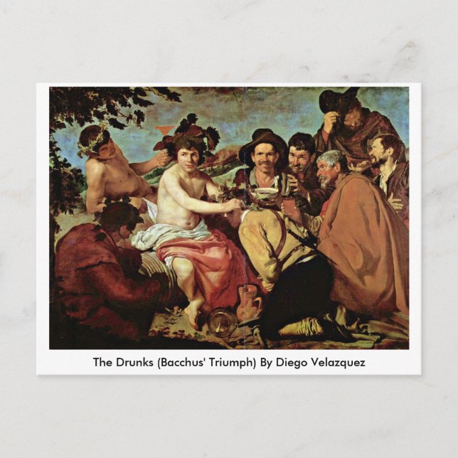 Drunks (Bacchus' Triumph) av Diego Velazquez Vykort (Framsida)