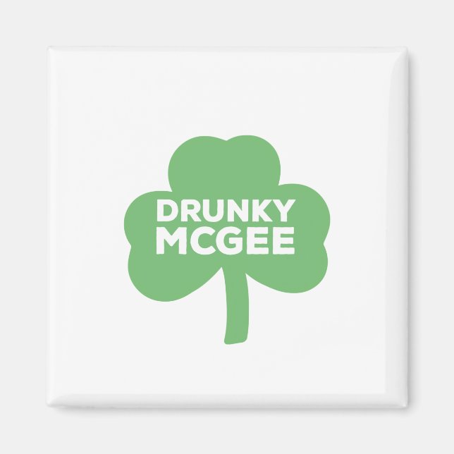Drunky McGee St. Patrick's Day Klöver Magnet (Framsidan)