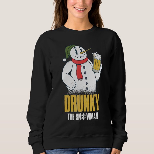 Drunky The Snowman Merry Drunk I'm Christmas  Xmas T Shirt (Framsida)