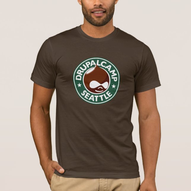 Drupal läger Seattle - mörkbrunt Tee (Framsida)