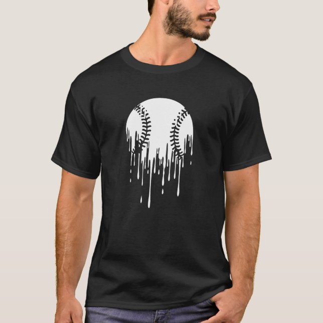 Druplande basebolldesign för modiga sportfans t shirt (Framsida)