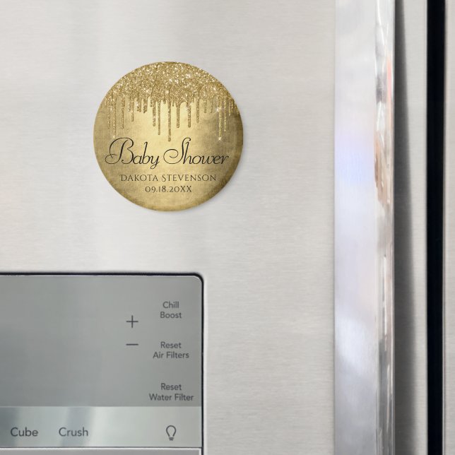Druplande guldglitter | Champagne guldregn Magnet (In Situ (Fridge))