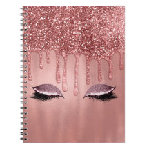Druplar i Roséguld Glitter Rosa Druplar Ögonfransa