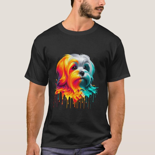 Druppande konst malteser malteser t shirt (Framsida)