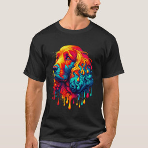 Druppande konst med färg Irländsk vattenspaniel T Shirt