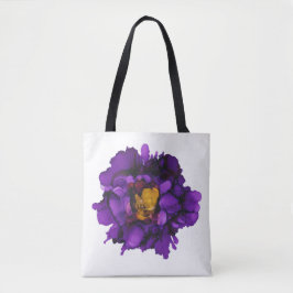 Druv/lila peony tote tygkasse
