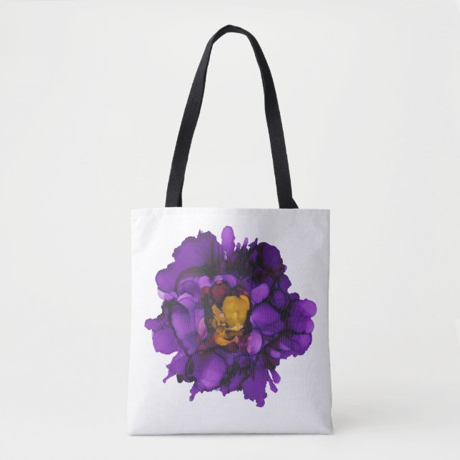 Druv/lila peony tote tygkasse (Framsida)