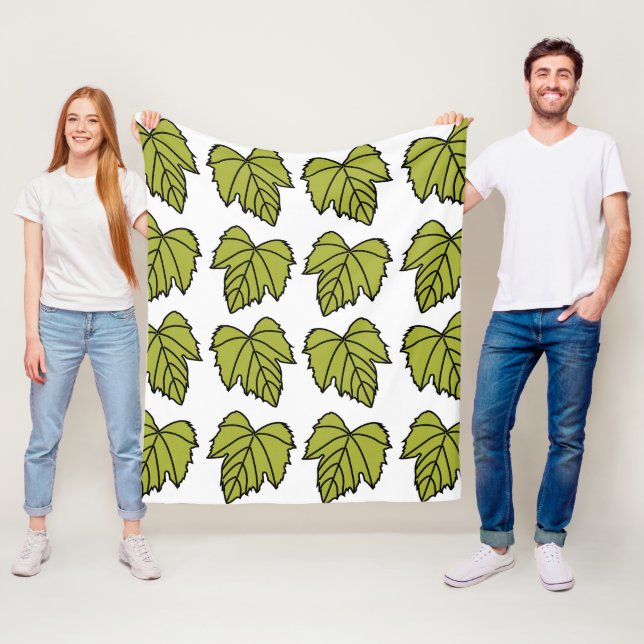 Druv Vin Gröna Blad Vines Fleecefilt (På plats)