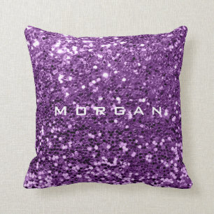 Druva för Sequin för glitternamnmode violett Kudde