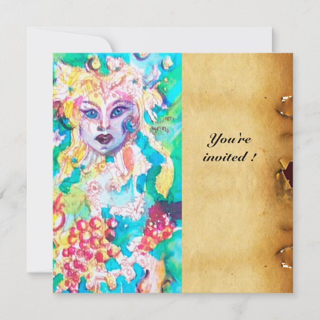 DRUVANS SAGOVÄRLD pergament Inbjudningar (Framsida)