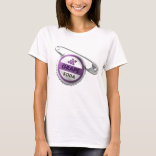 Druvasodavattenkapsylen klämmer fast tee shirt