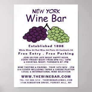 Druvbunch, Vin Pub/Winery Advertising Poster