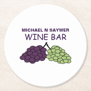 Druvbunch, Vin Pub, Winery Underlägg Papper Rund