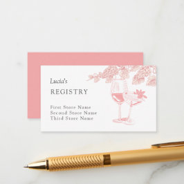 Druvfrukt Champagne Retro Bröllopsduschregister Tilläggskort