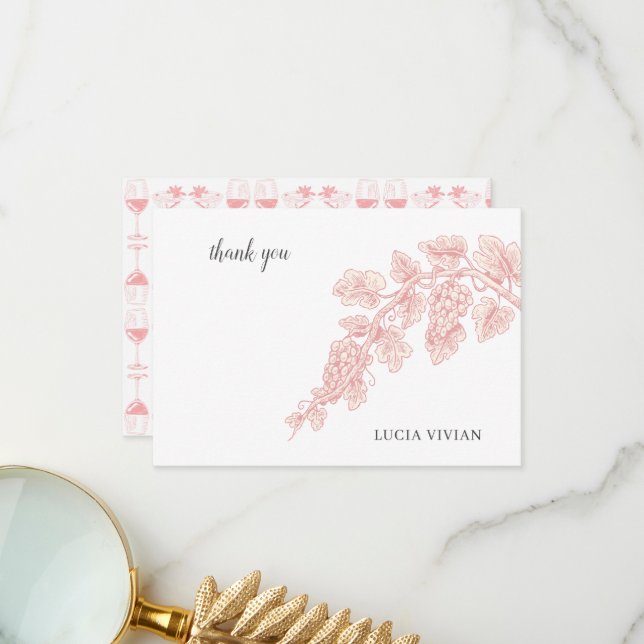 Druvfruktsväxter Champagne Retro Tack Kort (Fram/Back In Situ)