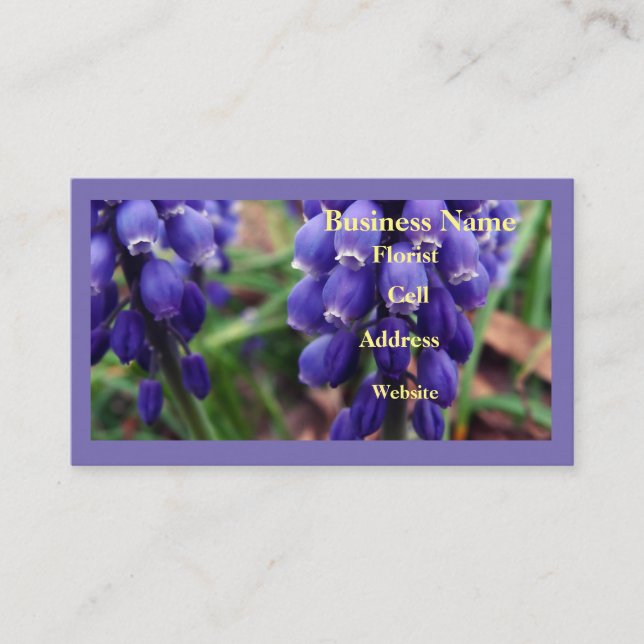 Druvhyacint Florist Visitkort (Framsida)