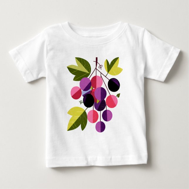Druvklase – Rollig Fruktillustration för Barn  T Shirt (Framsida)